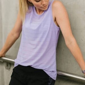 Zyia Lavender Luxe Muscle Tank‎ Top Size Xs Purple Lilac Lightweight Breathable